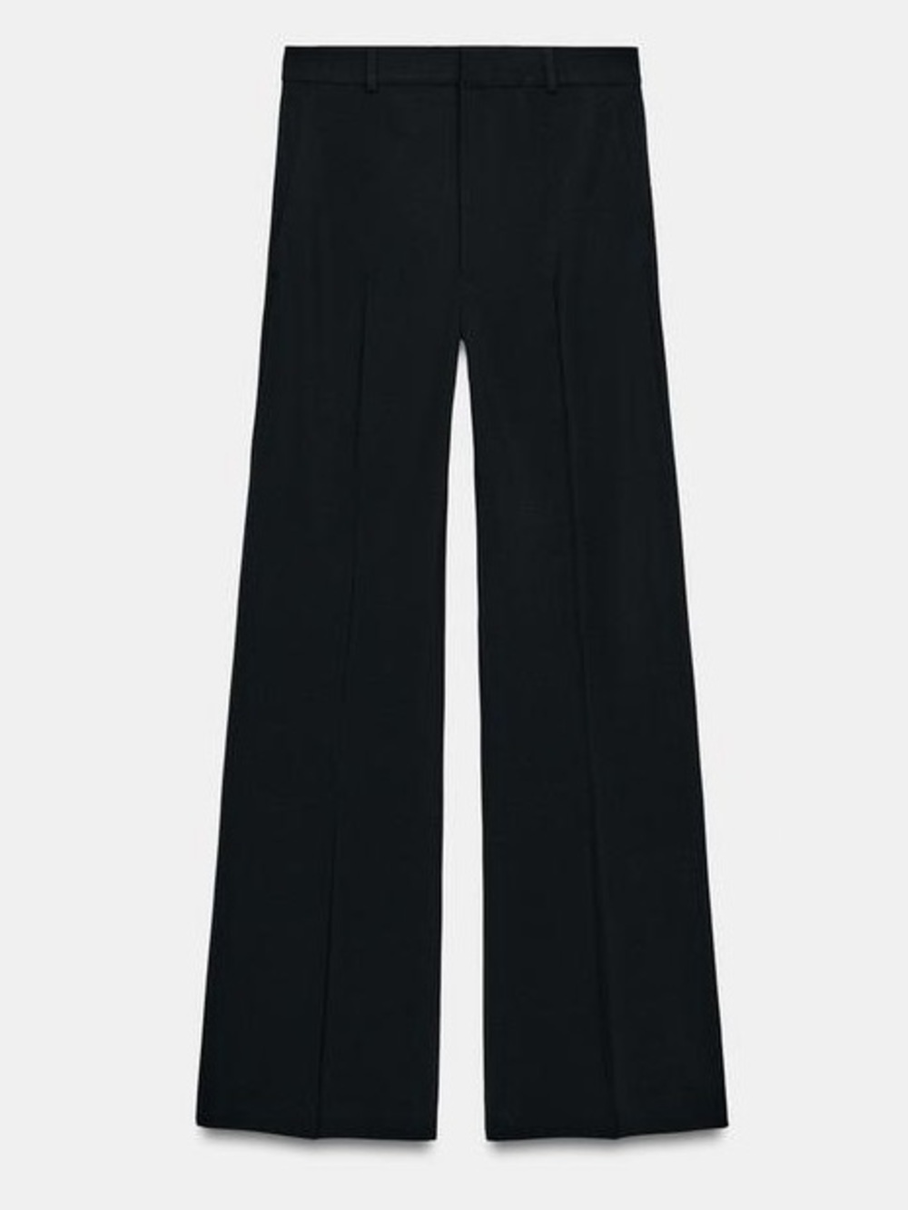 Zara Basic Tailored Straight Leg Trousers Black w/ Belt Loops- 6